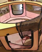 中古 ottostyle.jp 八角形サークル ＸＬサイズ ピンク 折り畳みペットサークル 大き目 約150cm ペットケージ 持ち運び用の収納バッグ付き_画像7