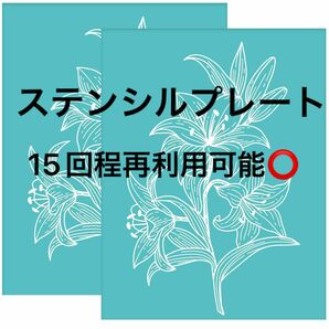 ☆☆1点限り☆☆4-7 ステンシルプレート 植物ステンシル 2枚
