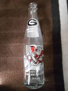 珍品 1980 NATIONAL CHAMPIONS COKE AND BULLDOGS #1 コカ・コーラ 記念ボトル 10 FL OZ