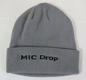 1円スタート!BTS×ARMY新品MIC Dropニット帽防弾少年団韓流Kポップ4灰