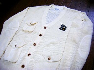 ウール混/美品〇パーリーゲイツ Jack Bunny ニット 5 (L) 編み込み エルボーパッチ