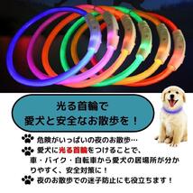 光る首輪 犬用 LED搭載 USB充電 グリーン Mサイズ 緑 夜 散歩 犬 USB usb 充電 軽量 軽い 散歩 夜 キラキラ 安全 おしゃれ カラフル_画像3