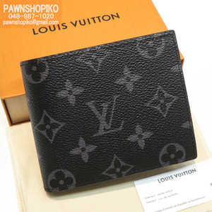 ルイヴィトン LOUIS VUITTON モノグラム・エクリプス ポルトフォイユ・マルコNM／二つ折り財布 M62545 新品同様 [質イコー]