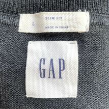 GAP チャコールグレー メリノウール100% Vネック ニット セーター L_画像6