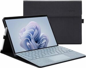 Omnpak Microsoft Surface Pro 9 2022 ケース 専用保護カバー 表面内蔵保護 多視角 ペンホルダー付き PU スマート カバー