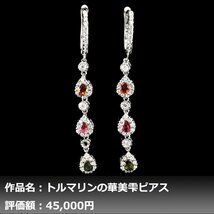 【1円新品】イケゾエガレ｜1.00ct 天然トルマリン ダイヤモンド K14WG仕上ピアス｜作家モノ｜本物保証｜NGL鑑別対応_画像1