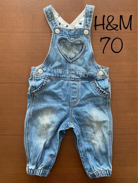 H&M デニム　オーバーオール　70