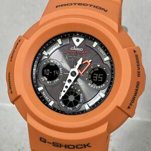 未使用同様 極美品 G-SHOCK AWG-500J-1AJF タフソーラー 電波受信 電波ソーラー アナログ/デシタル アナデジ ブラック オレンジ仕様 グラフ