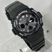 極美品 G-SHOCK AWG-M100BW-1AJF タフソーラー 電波受信 電波ソーラー マルチバンド6 アナログ/デジタルコンビ アナデジ ブラック 反転液晶_画像2