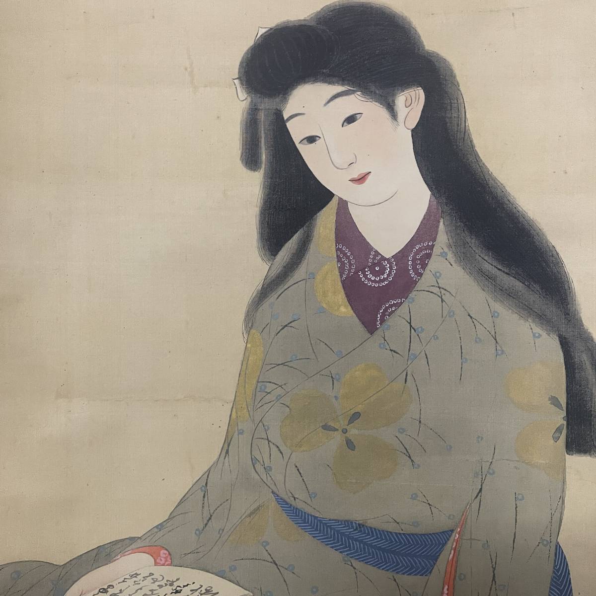 [Unknown] //Author unknown/Beauty painting/People/Hotei-ya hanging scroll A-289, painting, Japanese painting, person, Bodhisattva