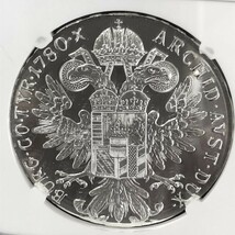 オーストリア　マリアテレジア ターレル 銀貨 1780年 リストライク　PF69ウルトラカメオ 高グレード_画像4