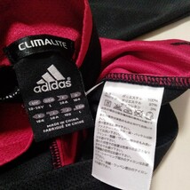 +WX18 まとめ 2枚 セット 福袋 男子 男の子 160 アディダス adidas ジャージ ブルゾン 上着 アウター 赤 黒 CLIMALITE_画像5