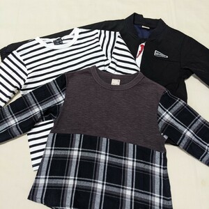 +WX44 petit main プチマイン 福袋 110 3点 セット まとめ 男の子 男子 長袖 Tシャツ カットソー ジャンパー ウインドブレーカー