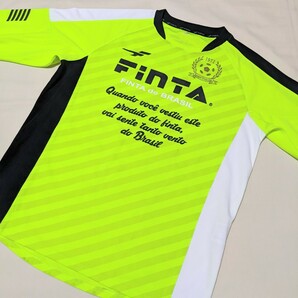 +AX15 FINTA フィンタ メンズ L 長袖 Tシャツ カットソー イエロー スポーツ ウェア サッカー トレーニングの画像2