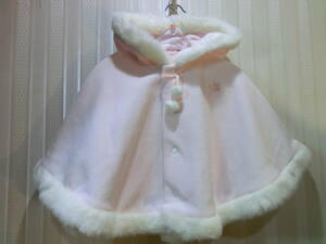 * for baby fur with a hood . poncho 60.~90.t636