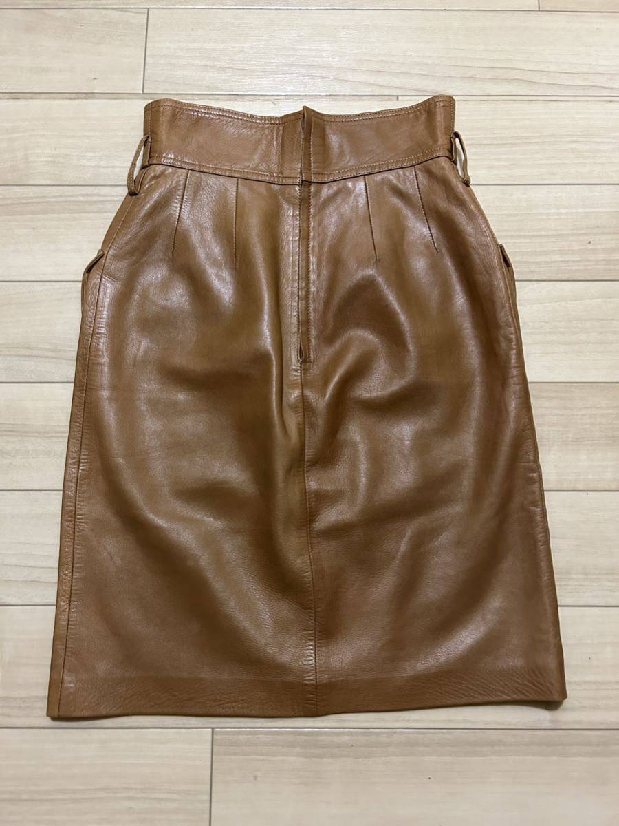 稀少品】80´sフランス製ビンテージレザーセットアップ スカート