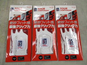 ■新品■ダイヤコーポレーション■PGA TOUR■TOUR CHAMPIONSHIP■GL-3007■フリーサイズ(22～25cm)■ゴルフグローブ3枚■