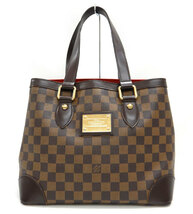 良品 LOUIS VUITTON ルイヴィトン N51204 ハムステッド MM トートバッグ FB2687 ダミエライン ブラウン×レッド_画像1