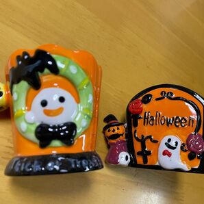 ハロウィン　陶器　小物入れセット