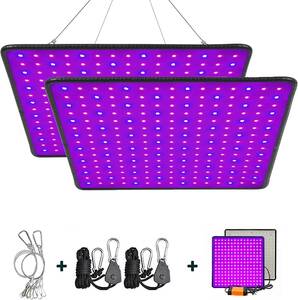 【新品】GREENSINDOOR 植物育成ライト 400W相当 LEDランプ 育成用ライト パネルライト フルスペクトル フルスペクトラム パープル2枚セット