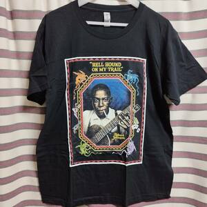 ロバートジョンソン（Robert Johnson) BIGプリントTシャツ【黒 XLサイズ】送料無料 野村訓市着用 ブルース SON HOUSE ELMORE JAMES