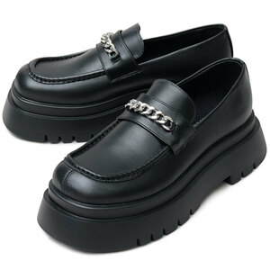 ☆ BLACK-B ☆ S(25-25.5cm) ☆ glabella PLATFORM LOAFERS glabella グラベラ シューズ ローファー 厚底 厚底シューズ ドレスシューズ