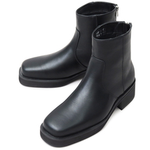 ☆ BLACK ☆ S(25-25.5cm) ☆ glabella SQUARE TOE BOOTS glabella グラベラ ブーツ 厚底 ショートブーツ ビジネスシューズ 厚底ブーツ_画像1