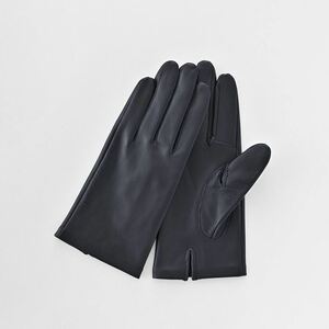 * navy * 19cm * WOMEN leather glove touch panel correspondence Kuroda gloves lady's glove hand ... smart phone correspondence 