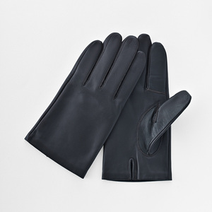 * navy * 24cm * MEN leather glove touch panel correspondence Kuroda gloves men's glove hand ... smart phone correspondence smartphone correspondence 