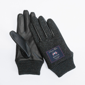 * black * 24cm * MEN MOON glove touch panel correspondence Kuroda gloves men's glove MOON moon hand ... smart phone correspondence 