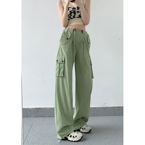 * светло-зеленый * L размер * брюки-карго kpants406 брюки-карго женский свободно широкий брюки длинные брюки брюки рабочая одежда широкий 