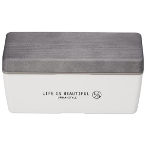 ☆ グレー/ホワイト ☆ LIFE IS BEAUTIFUL L/B 木目BCランチ S ランチボックス おしゃれ 弁当箱 お弁当箱 1段 一段 600ml