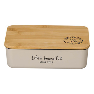 ☆ バンブー/グレー ☆ LIFE IS BEAUTIFUL L/B 長角一段ランチ ランチボックス おしゃれ 弁当箱 お弁当箱 1段 一段 600ml