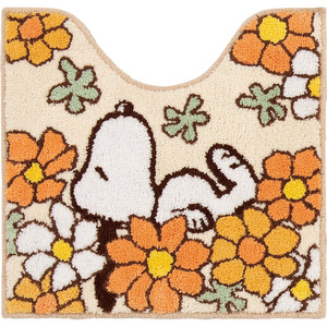 * Snoopy. flower fully /OR * character toilet mat 58×60cm toilet mat character underfoot mat flight place mat washing thing 