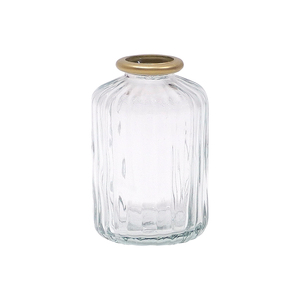 * бутылка. прозрачный * Gold обод стакан беж лыжи Stone ваза Gold обод ваза для цветов один колесо .. цветок основа стакан основа 