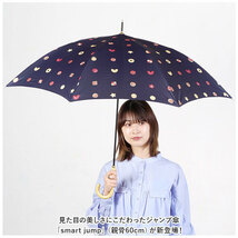 ☆ シマエナガグレー ☆ スマートジャンプ 60cm ニフティカラーズ 長傘 nifty colors 傘 レディース ジャンプ 大きめ 60cm 雨傘 ジャンプ傘_画像4