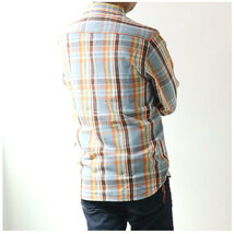 ☆ GREEN ☆ Lサイズ ☆ HOUSTON CHECK VIYELLA SHIRT 40957 ヒューストン シャツ 40957 HOUSTON ネルシャツ フランネルシャツ_画像6