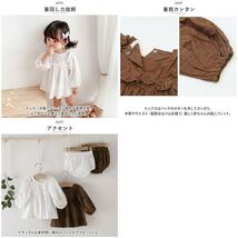 ☆ ブラウン ☆ 66cm ☆ ベビーセットアップ ykb0739 ベビー服 女の子 セパレート 上下セット キッズ服 セットアップ 子供服 ブルマ パンツ_画像9