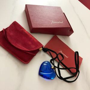 ◆◆◆Baccarat バカラ チョーカー ネックレス　未使用　付属品セット　超美品　ゴールド金具　正規品　ブルー　ハート