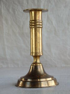 フランスアンティーク キャンドルスタンド 真鍮 ブラス ホルダー 蝋燭立て 燭台 蚤の市 ブロカント ゴールド　