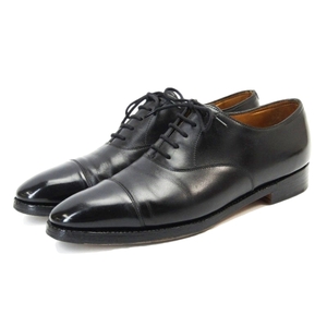 JOHN LOBB ジョンロブ UK6.5D キャップトゥ CITY2 ストレートチップ シティ2 ツインステッチ レザーソール 黒 カーフ 10006935