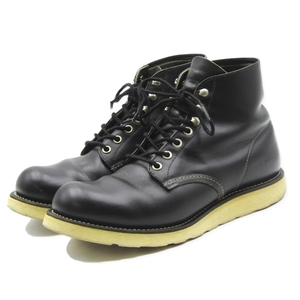 REDWING レッドウィング US7.5D 25.5cm クラシックラウンド 8165 四角犬タグ 1999年製 ワークブーツ 黒 クローム 10006965