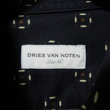 Dries Van Noten ドリスヴァンノッテン 長袖ボタンダウンシャツ 総柄 コットン ネイビー 46 27104235_画像8