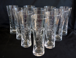 Carlsberg ビアジョッキ ビアグラス 10個セット 口径76mm 高さ190mm カールスバーグ デンマーク 酒器 ガラス製 店舗用品 備品 食器