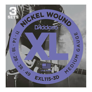  D'Addario D'Addario EXL115-3D электрогитара струна /3 комплект упаковка 