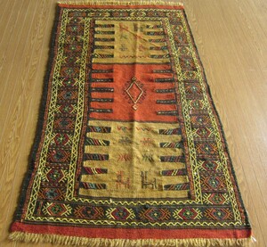 【150ｘ90】イラン直輸入★コルディ産キリム・KILIM■1110-21