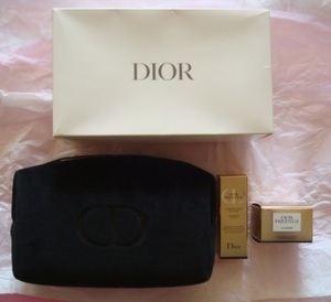 K) DIOR POUCH プレステージ マイクロ ユイル ド ローズ セラム 美容液 プレステージ ラ クレーム N クリーム ポーチ