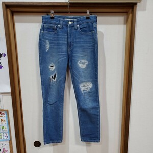 ダメージデニムパンツ サイズ26 US古着 アメリカ古着 azu670