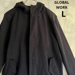 グローバルワーク　GLOBAL WORK パーカー　黒　L ポリエステル