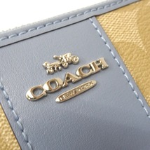 Ft593531 コーチ 長財布 ラウンドファスナー長財布 シグネチャー F54630 ライトブルー/ベージュ レディース COACH 中古_画像7